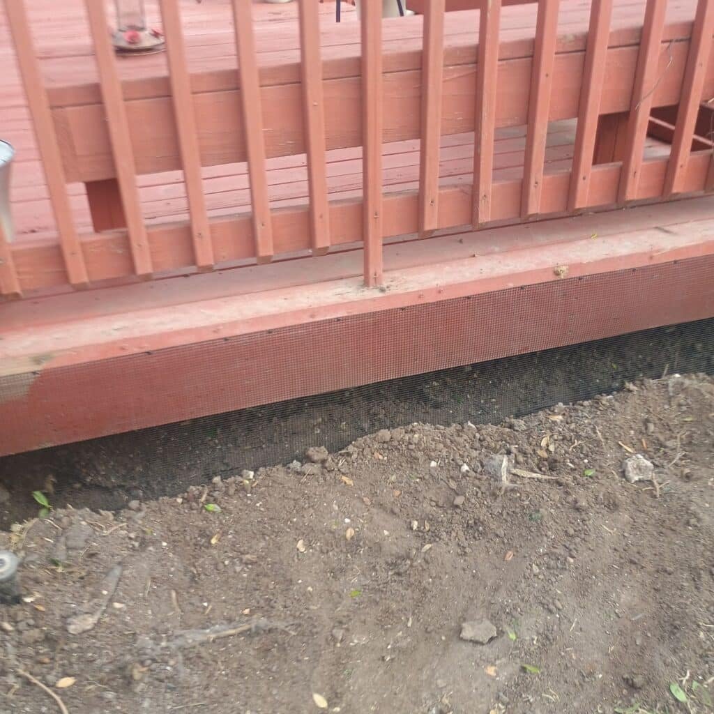 Wildlife Fencing used to keep animals from digging. Great for neighborhoods like Forest Creek
