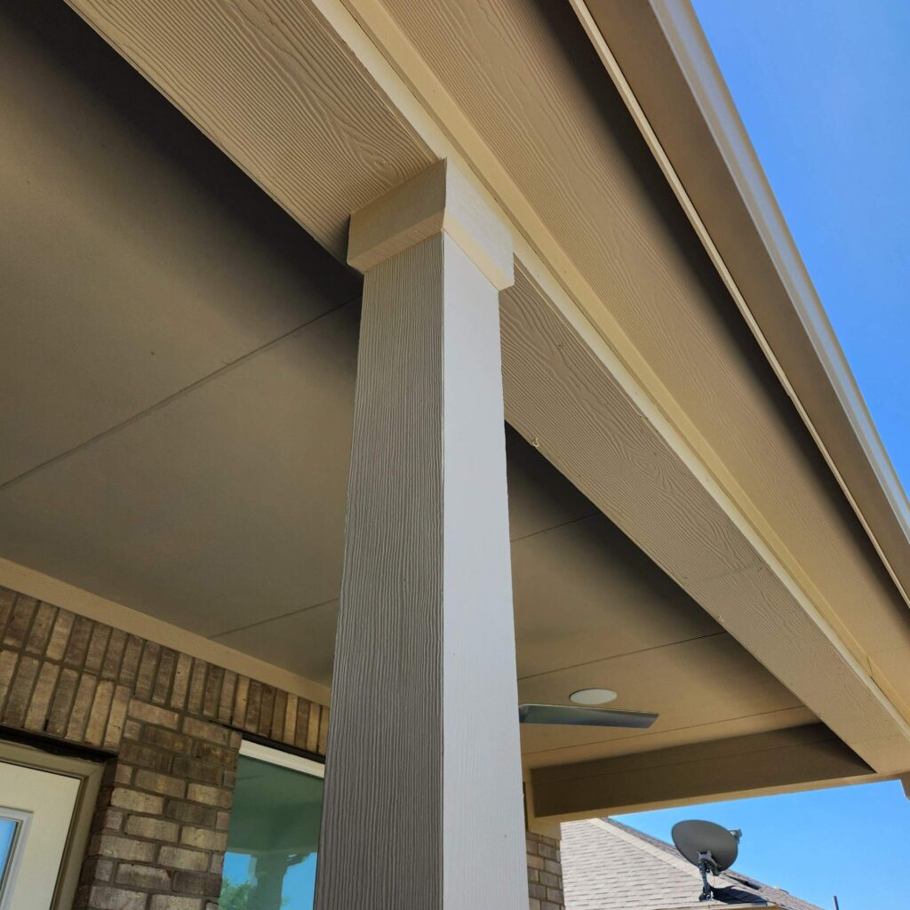 Hardie wrapped backporch column in Sun City